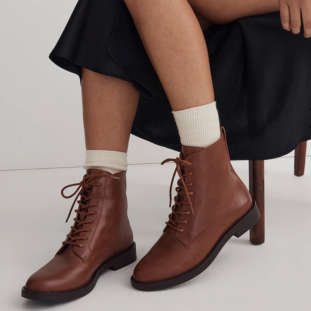 New Madewell Evelyn Lace-Up Ankle Boots 8.5